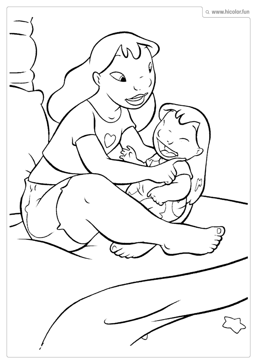 DESENHO DE IMPRIMIR DO LILO E STITCH