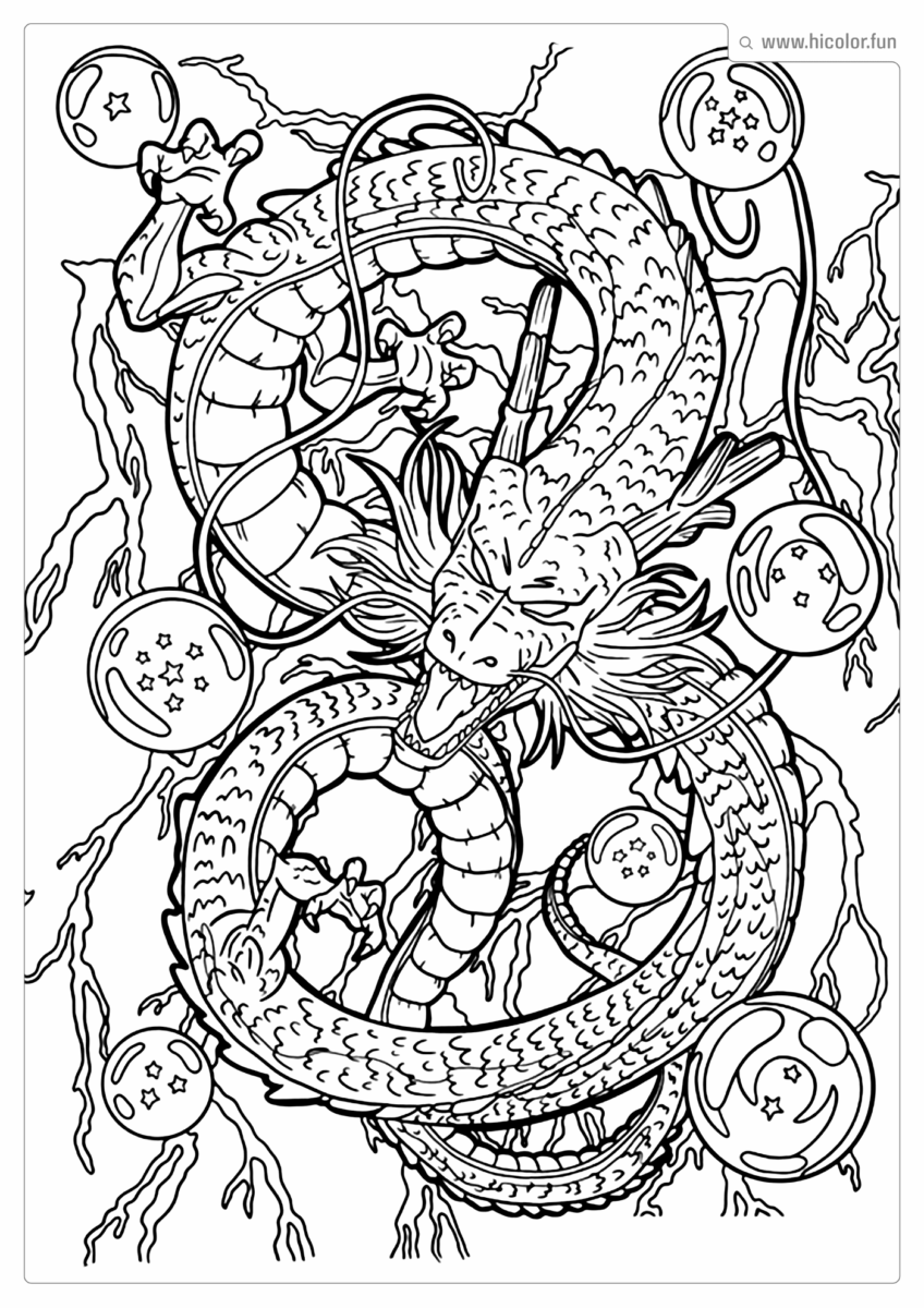 DESENHO DE PINTAR DO SHEILONG DE DRAGON BALL