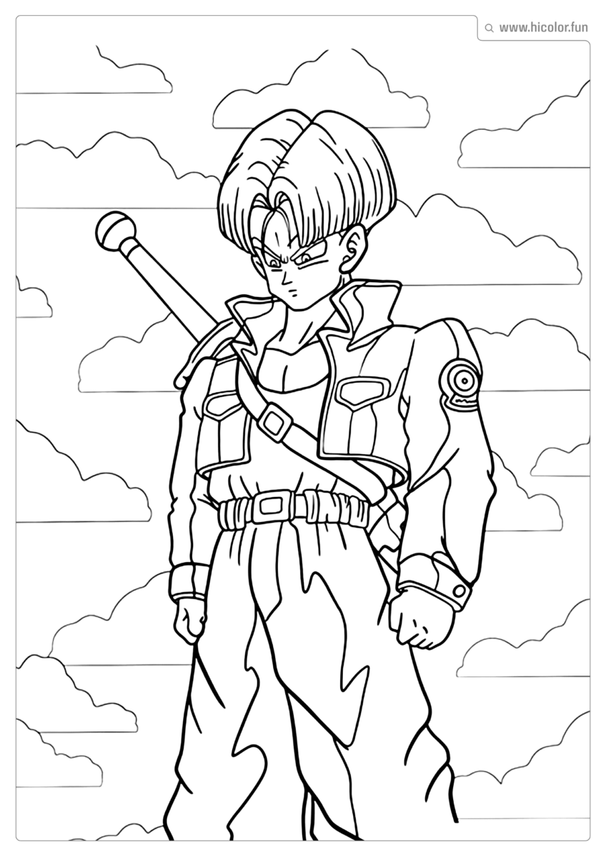 DESENHO DE PINTAR DO TRUNKS DO FUTURO