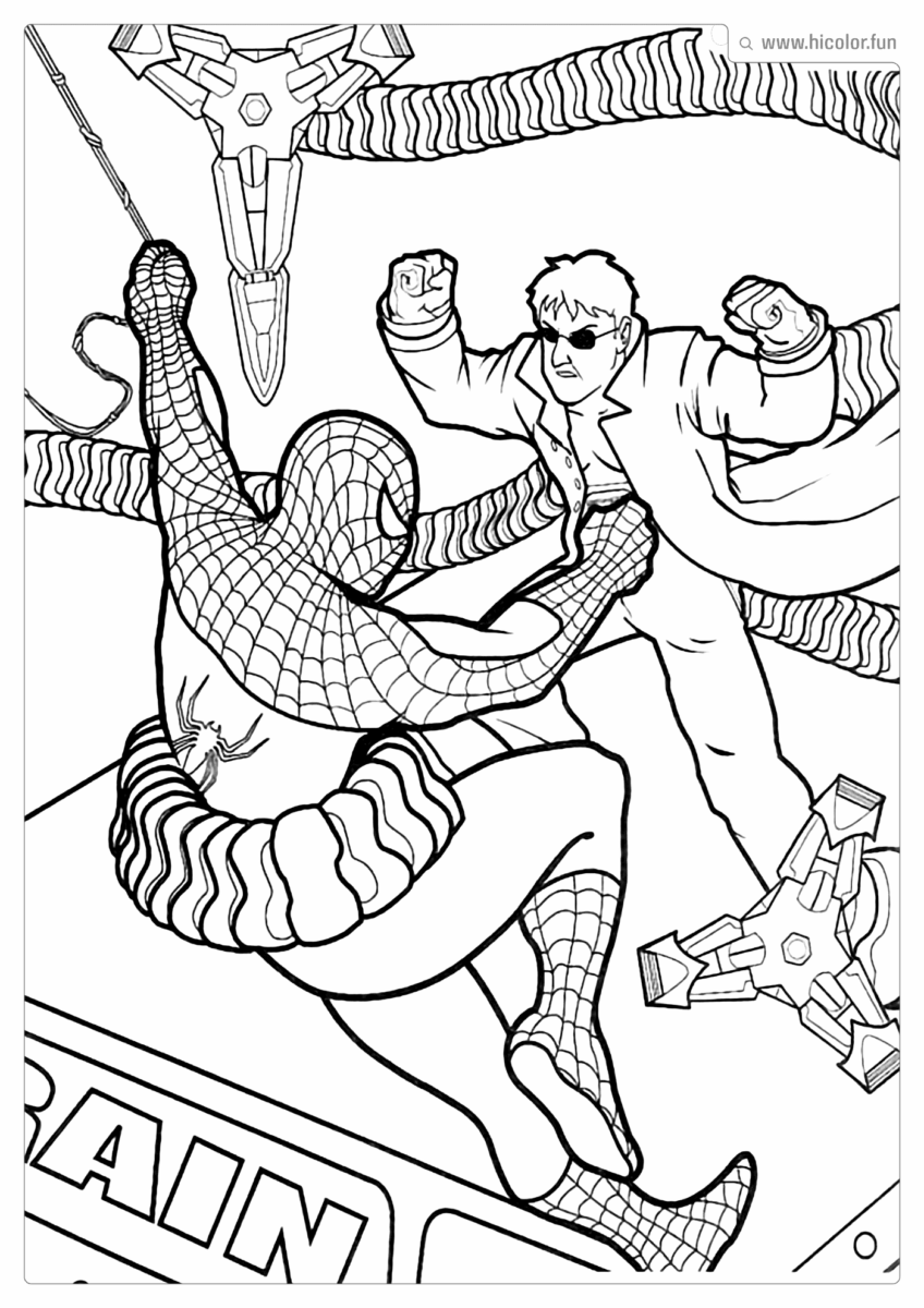 DESENHO DE PINTAR HOMEM ARANHA OTTO OCTAVIUS