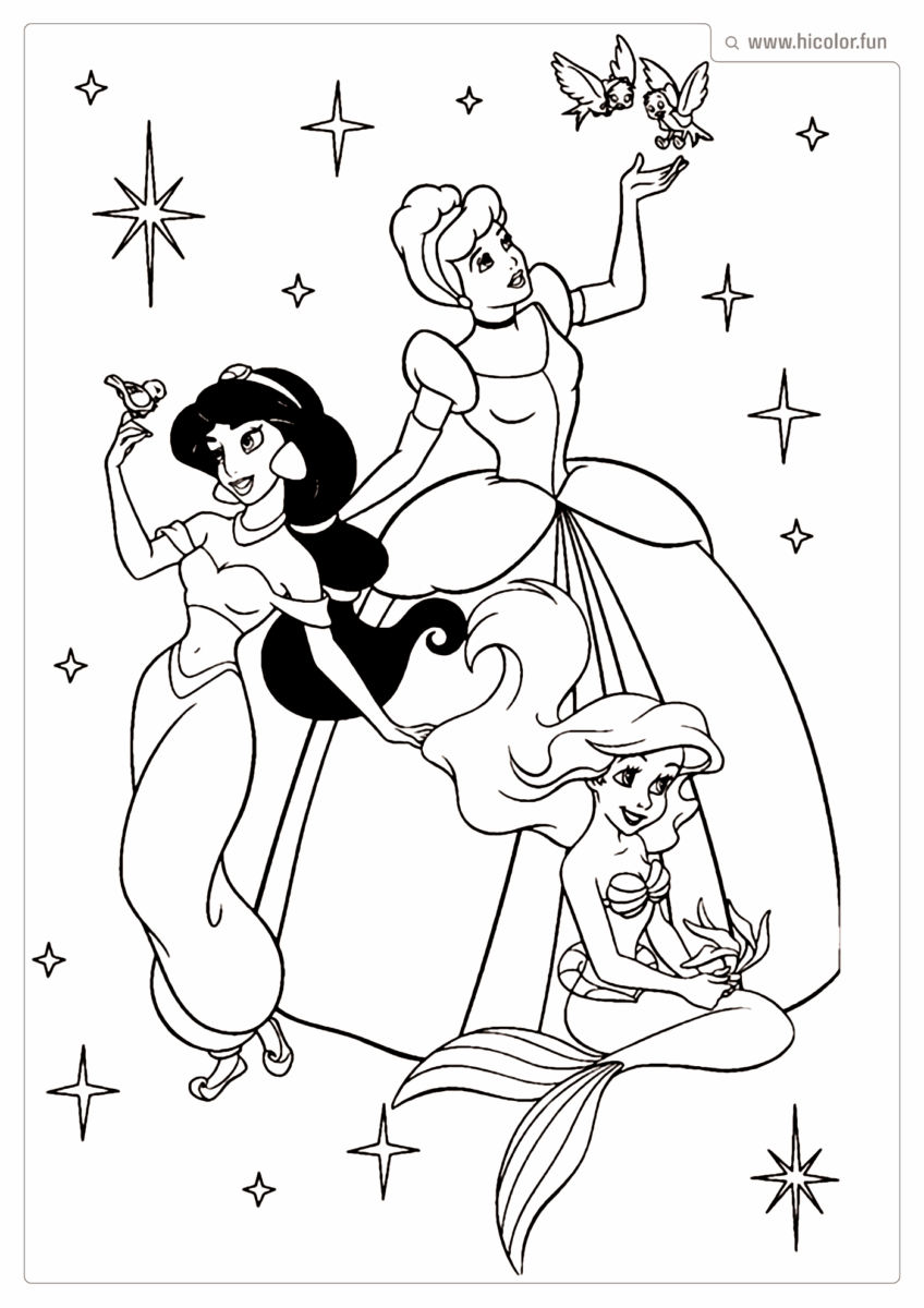 DESENHO DE PRINCESA DA DISNEY PARA COLORIR