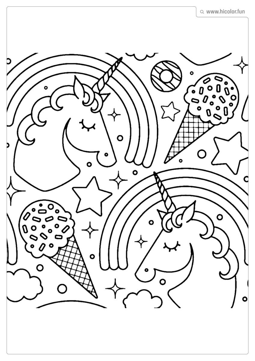 DESENHO DE UNICORNIO PARA COLORIR E IMPRIMIR