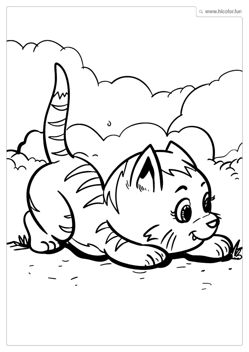DESENHO DO GATINHO PARA COLORIR