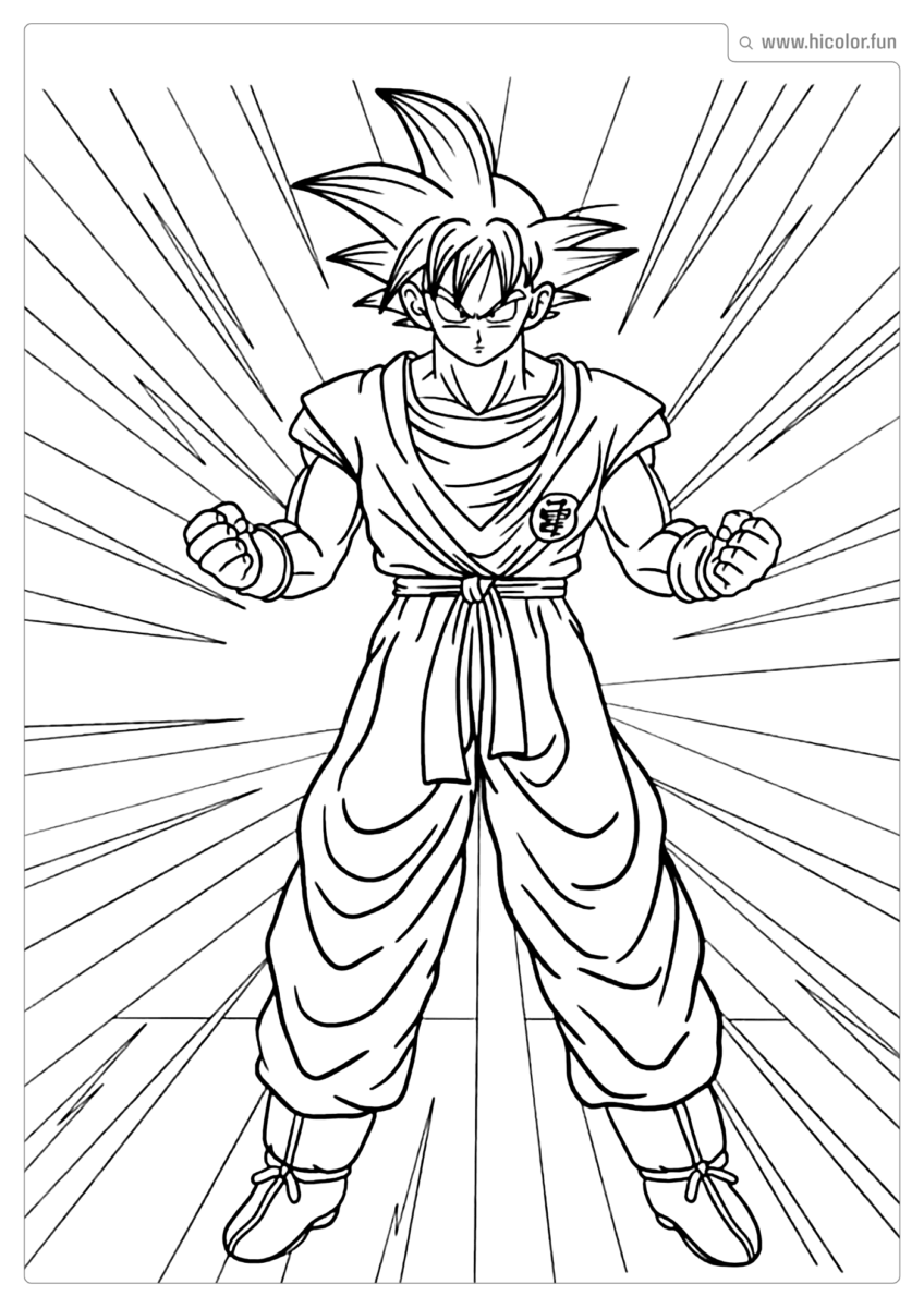 DESENHO DO GOKU PARA PINTAR