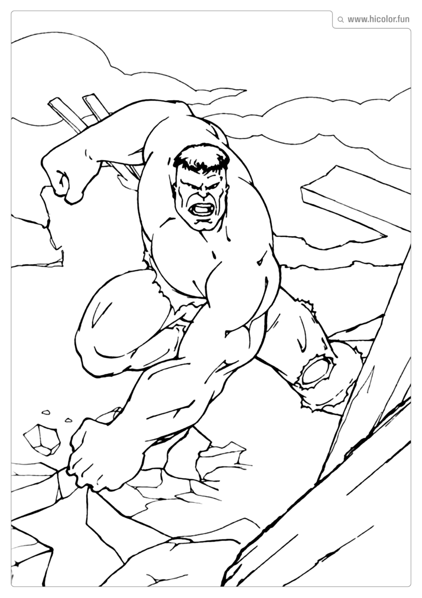 DESENHO DO HULK PARA COLORIR E IMPRIMIR
