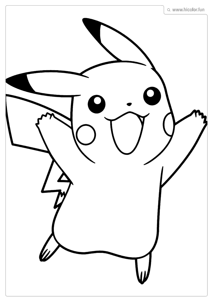 DESENHO DO PIKACHU PARA COLORIR