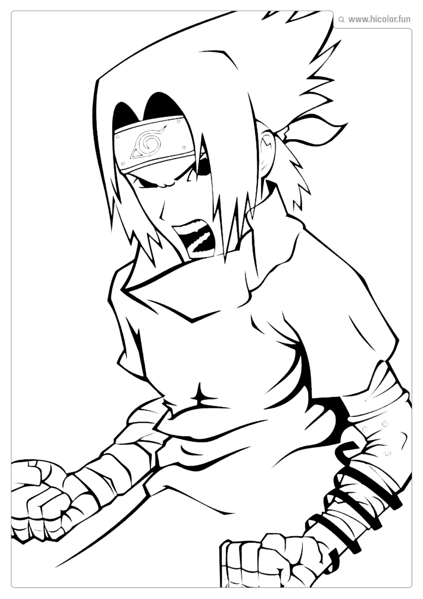 DESENHO DO SASUKE PARA COPIAR E PINTAR