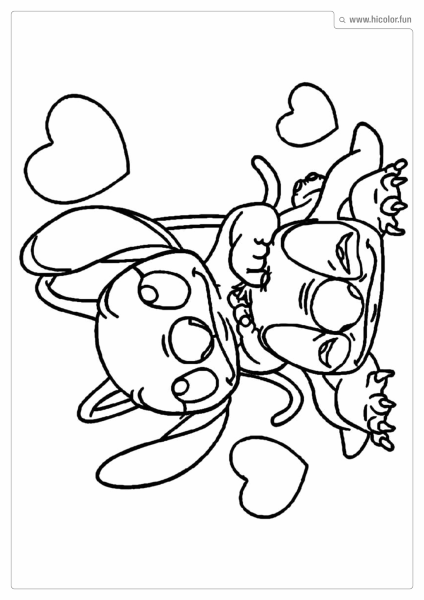 DESENHO DO STITCH E ANGEL PARA IMPRIMIR
