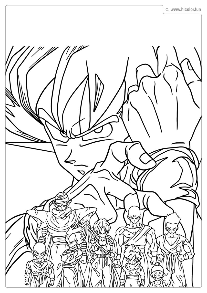 DESENHO DRAGON BALL PARA PINTAR