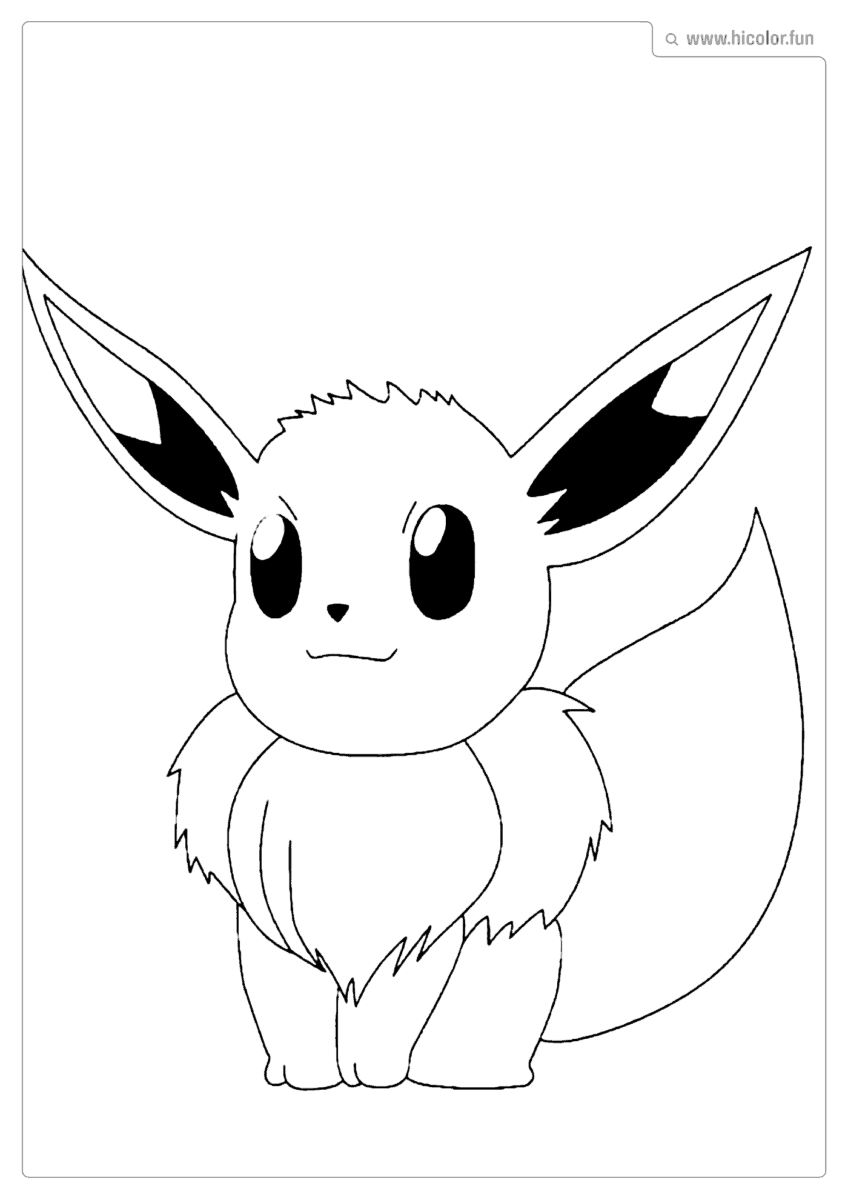 DESENHO EEVEE POKEMON PARA COLORIR