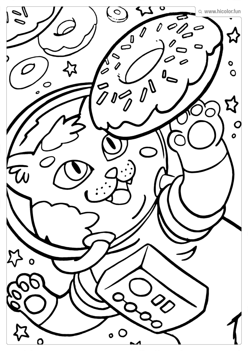 DESENHO GATO GALACTICO PARA COLORIR