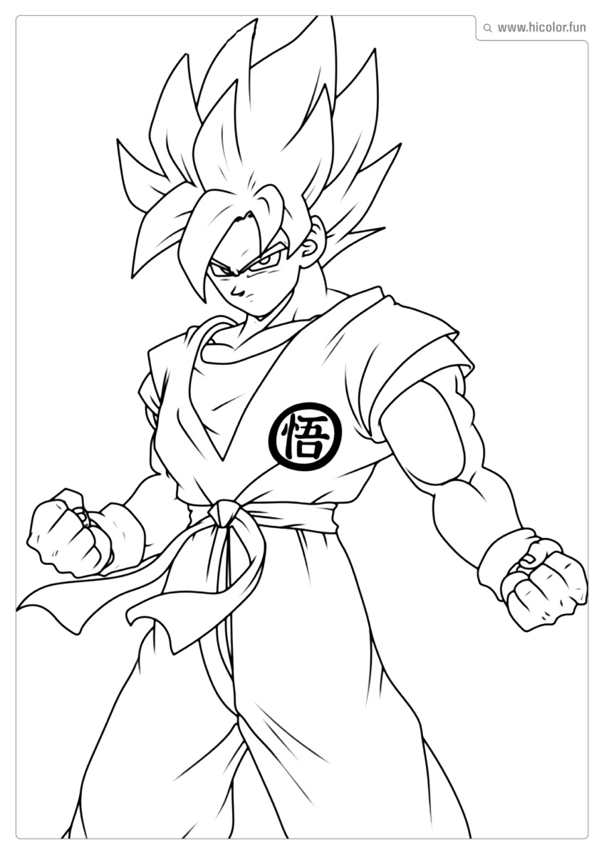 DESENHO GOKU PARA COLORIR