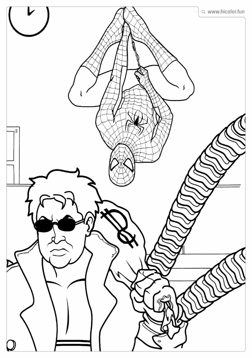 DESENHO HOMEM ARANHA PARA COLORIR E IMPRIMIR OCTOPUS