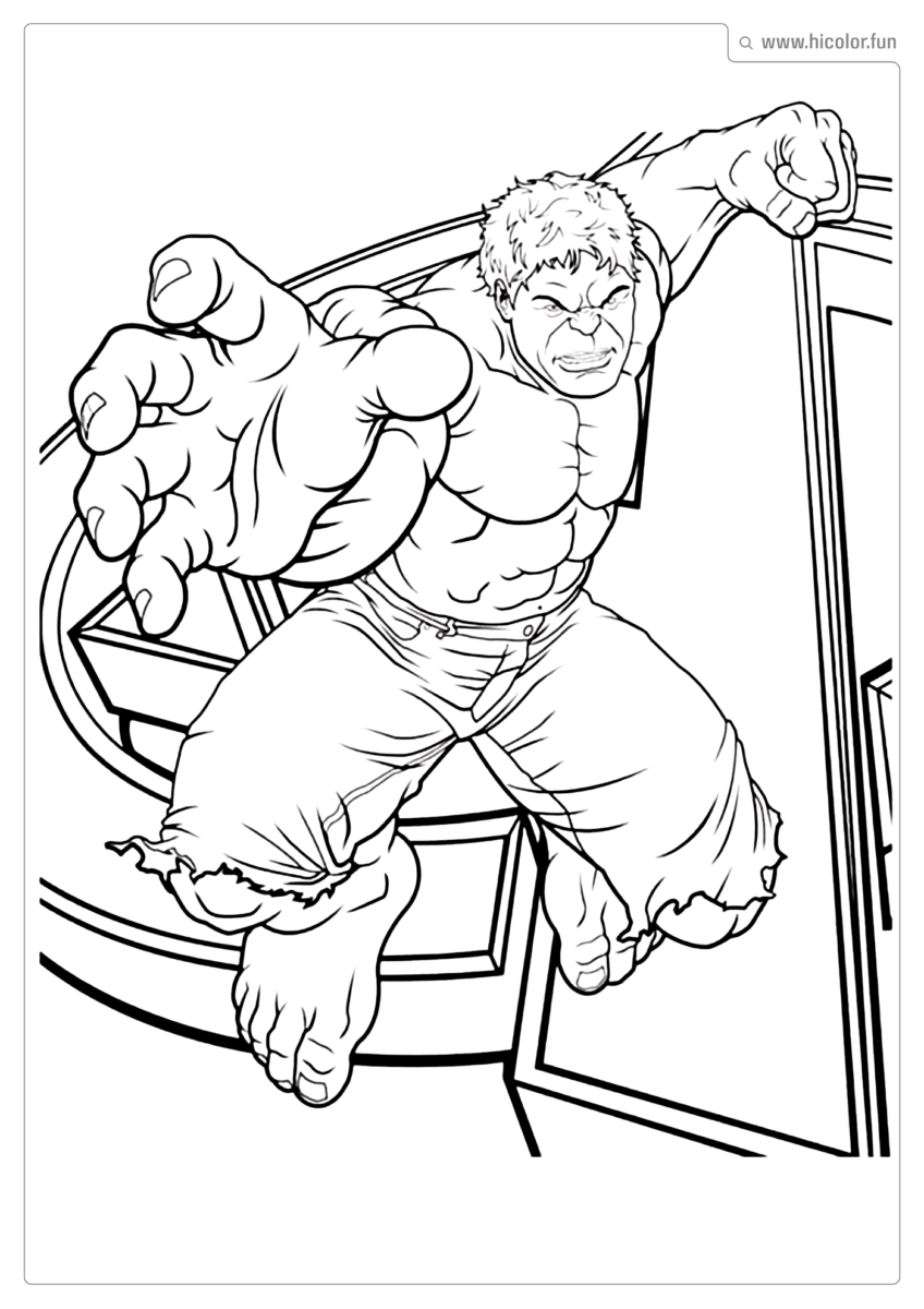 DESENHO HULK PARA COLORIR E IMPRIMIR