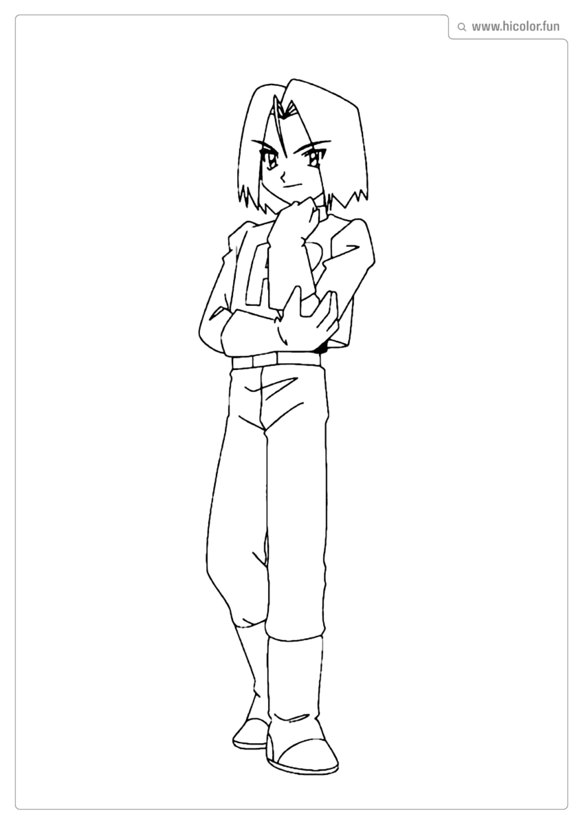 DESENHO JAMES EQUIPE ROCKET PARA COLORIR POKEMON