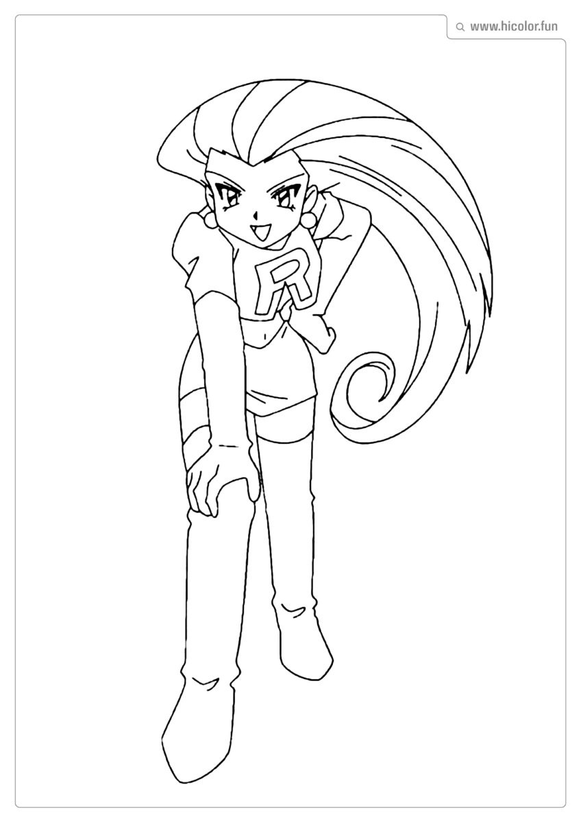 DESENHO JESSIE EQUIPE ROCKET PARA COLORIR POKEMON