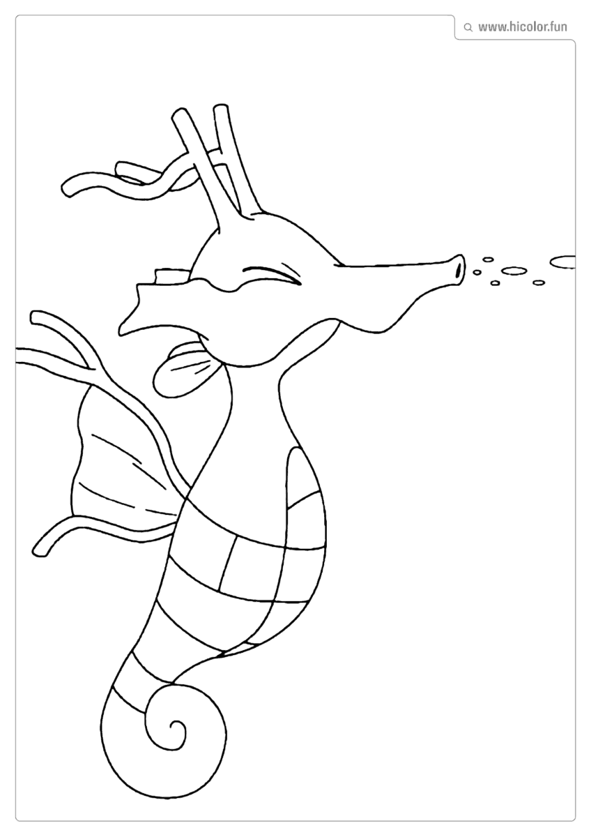 DESENHO KINGDRA POKEMON PARA COLORIR