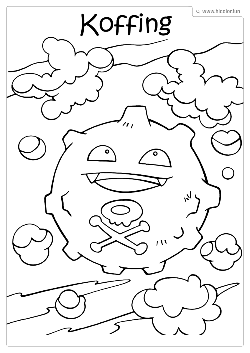 DESENHO KOFFING POKEMON PARA PINTAR