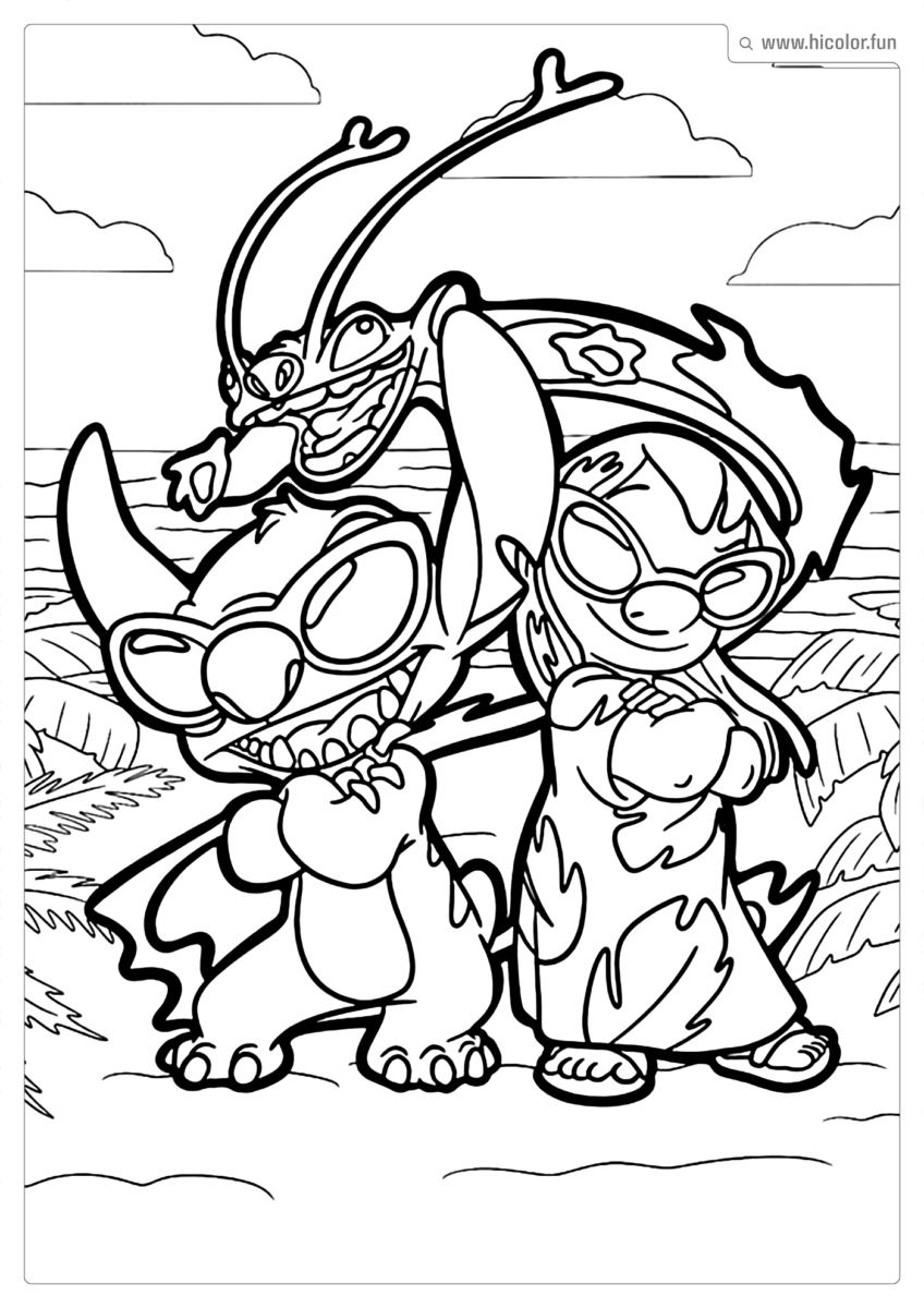 DESENHO LILO E STITCH PARA COLORIR