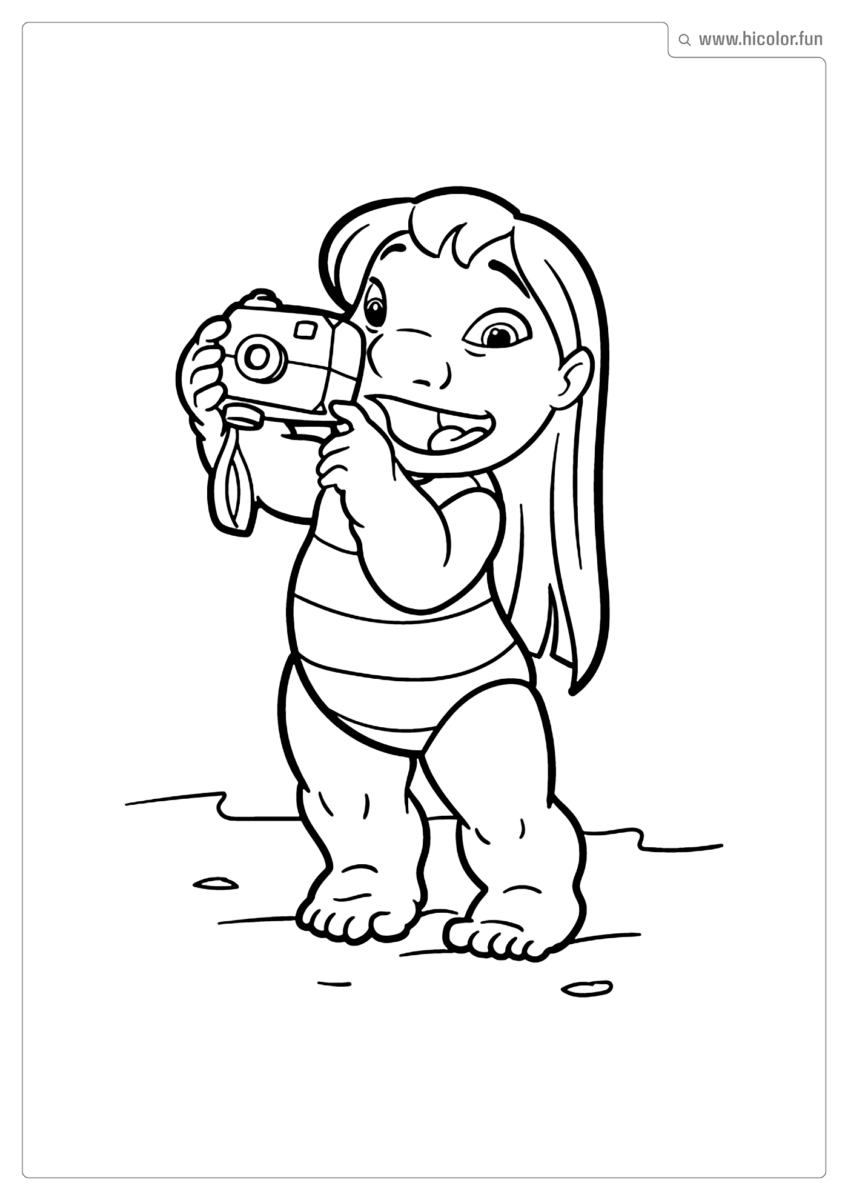 DESENHO LILO PARA COLORIR E PINTAR