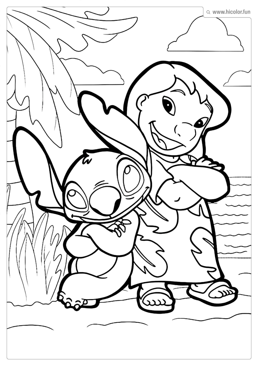 DESENHO LILO STITCH PARA COLORIR