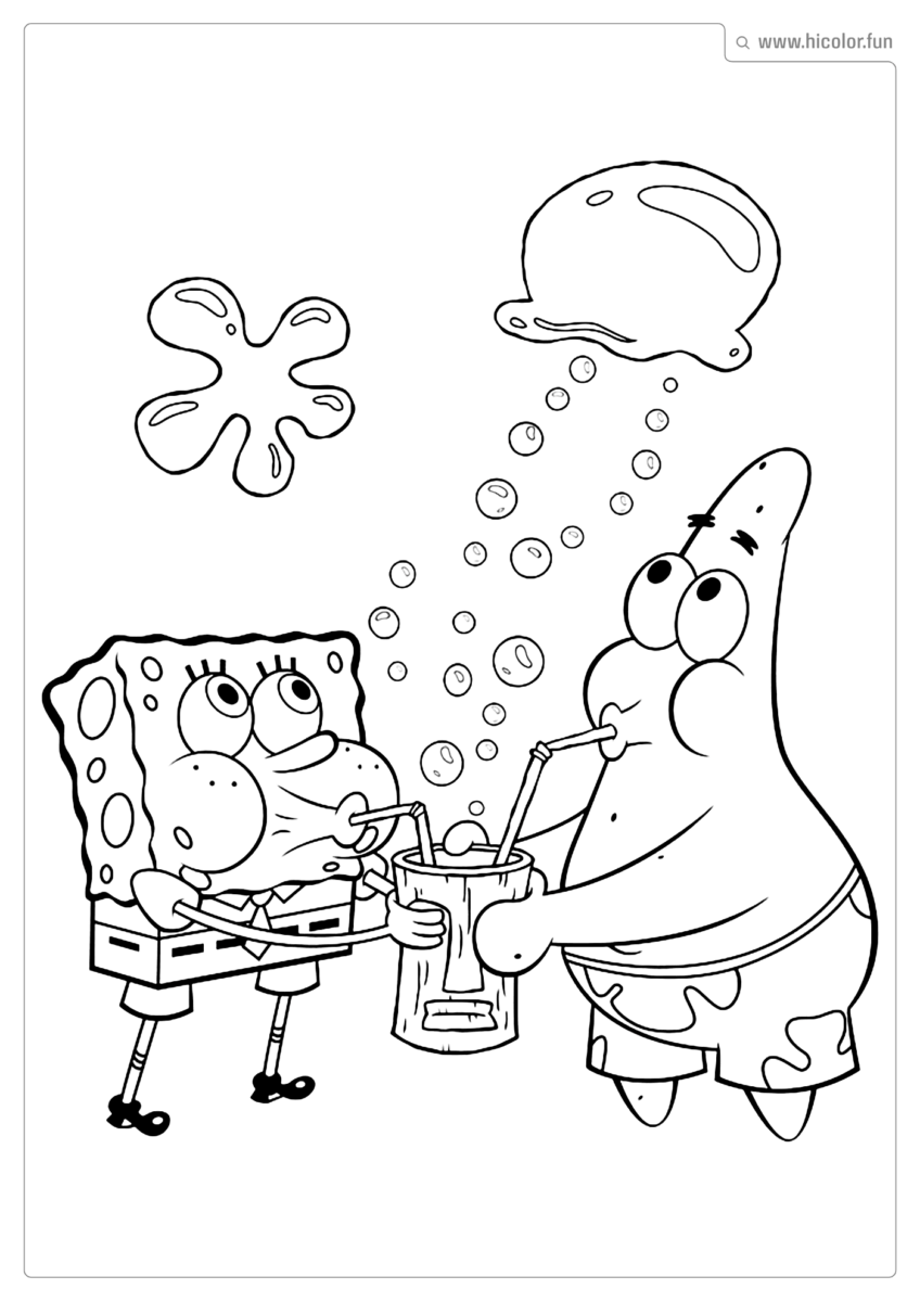 DESENHO PARA COLORIR BOB ESPONJA E PATRICK