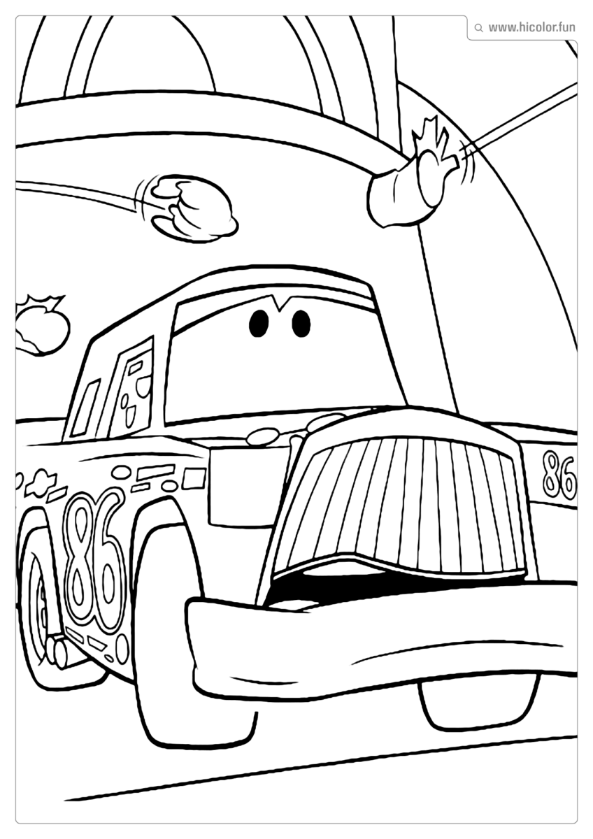 DESENHO PARA COLORIR CARROS DISNEY CHICK HICKS