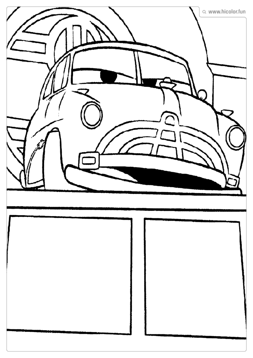 DESENHO PARA COLORIR CARROS DISNEY DOC HUDSON JUIZ
