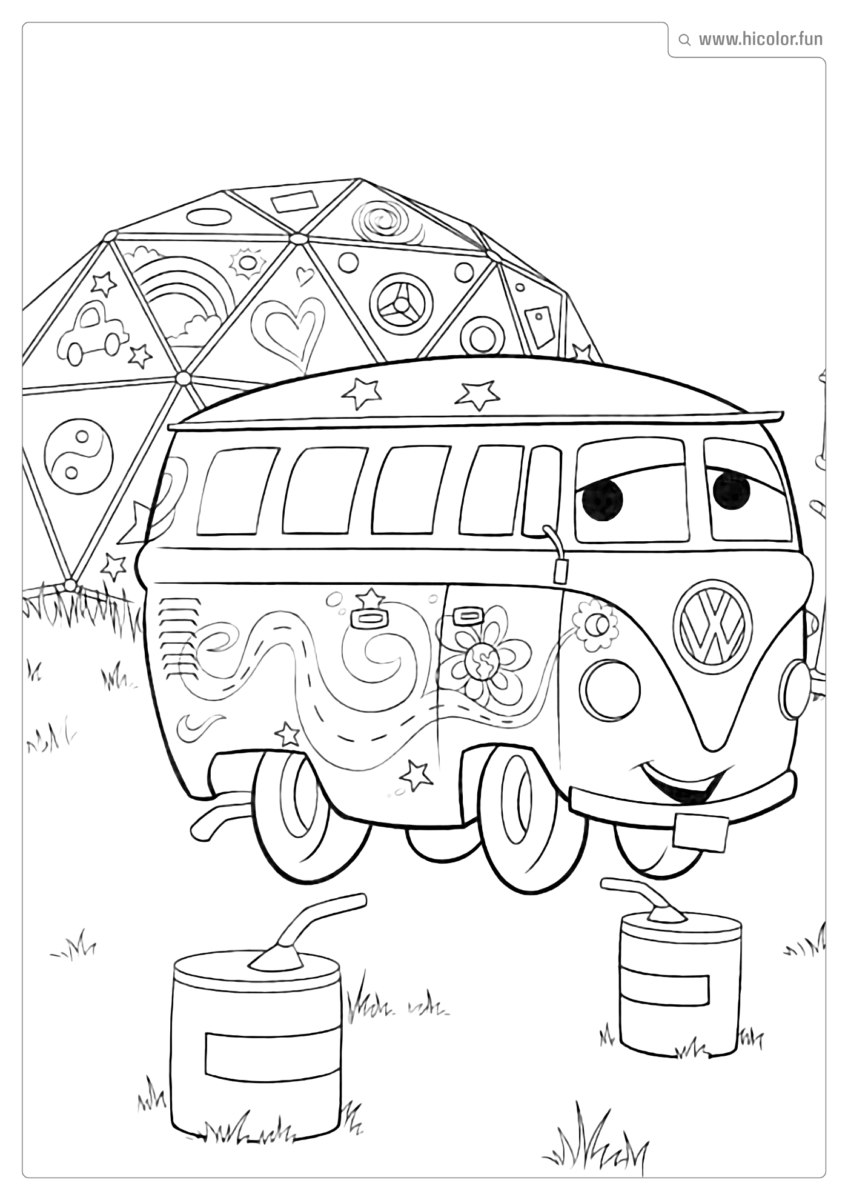 DESENHO PARA COLORIR CARROS DISNEY FILMORE