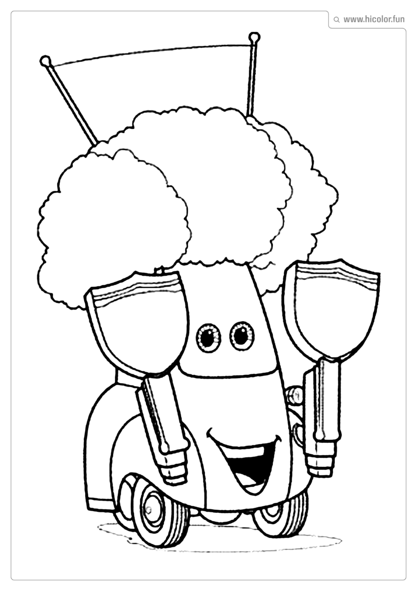 DESENHO PARA COLORIR CARROS DISNEY GUIDO TORCENDO