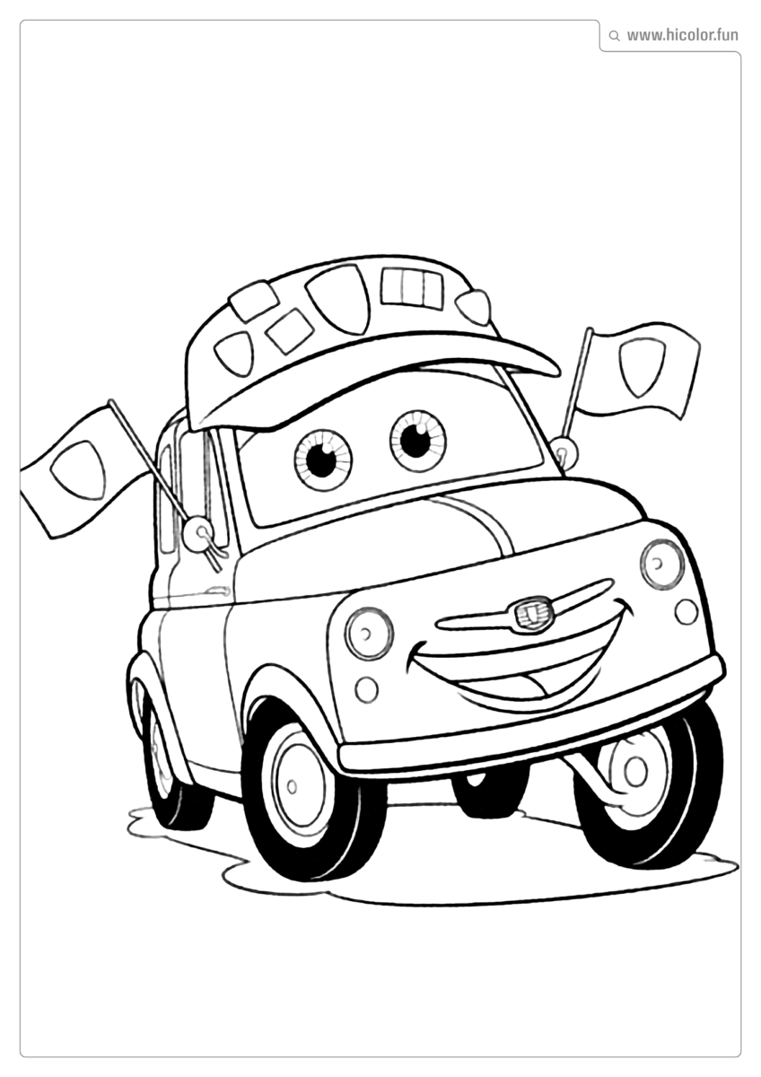 DESENHO PARA COLORIR CARROS DISNEY LUIGI TORCENDO