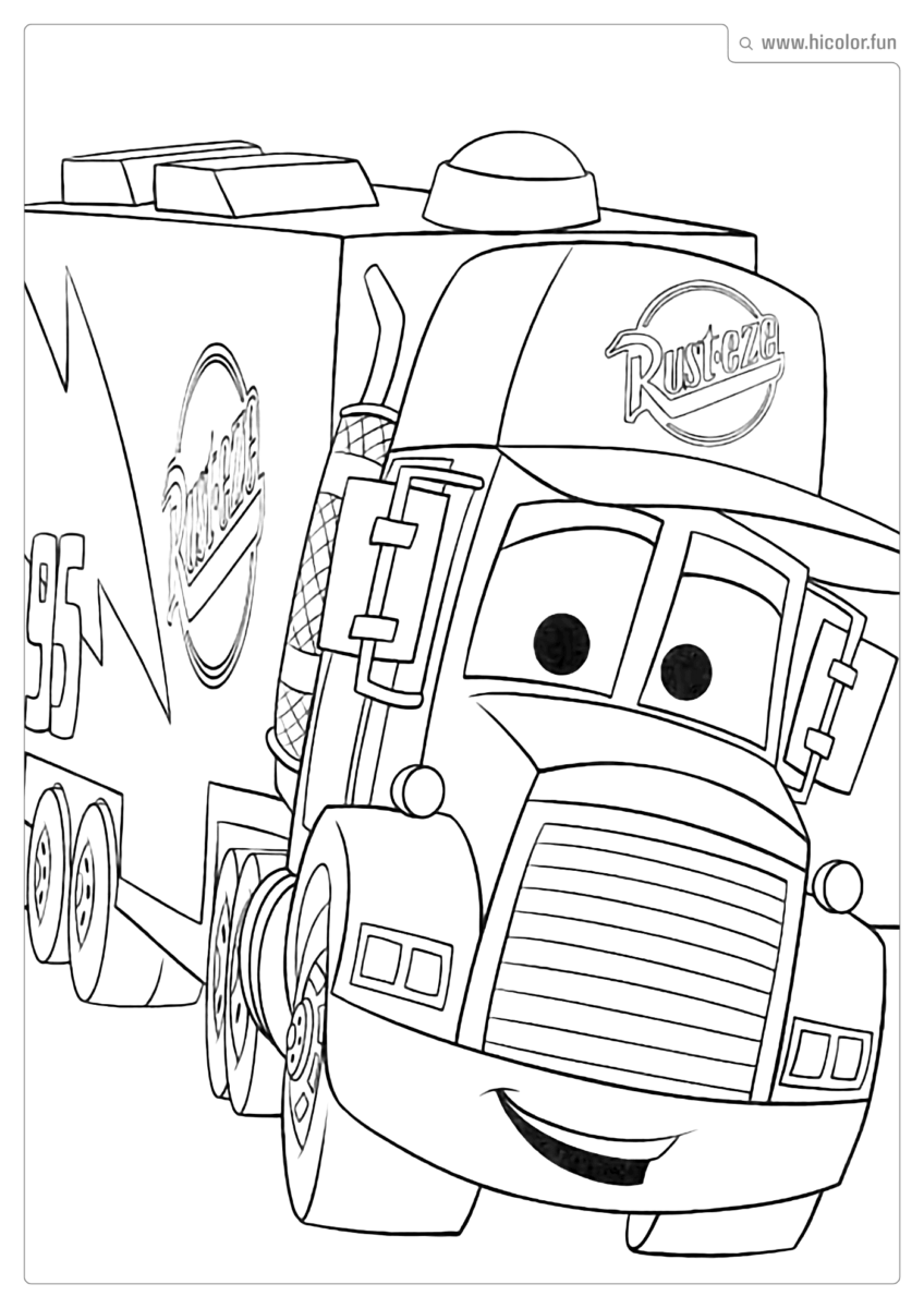 DESENHO PARA COLORIR CARROS DISNEY MACK
