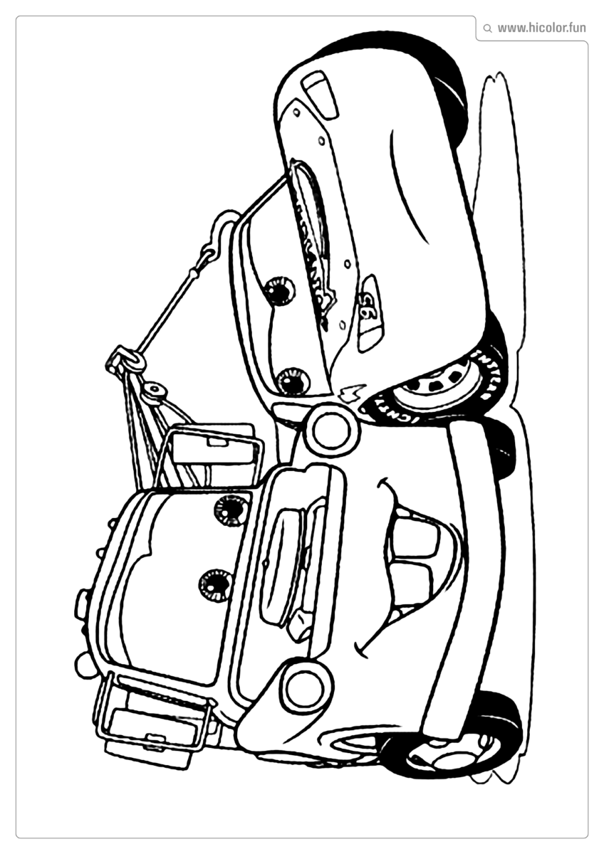 DESENHO PARA COLORIR CARROS DISNEY MATE E RELAMPAGO