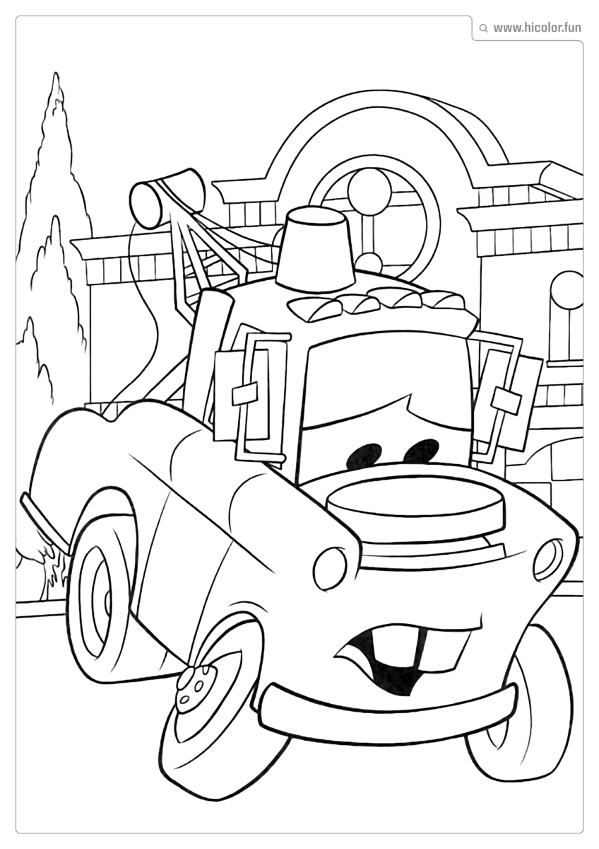 DESENHO PARA COLORIR CARROS DISNEY MATE