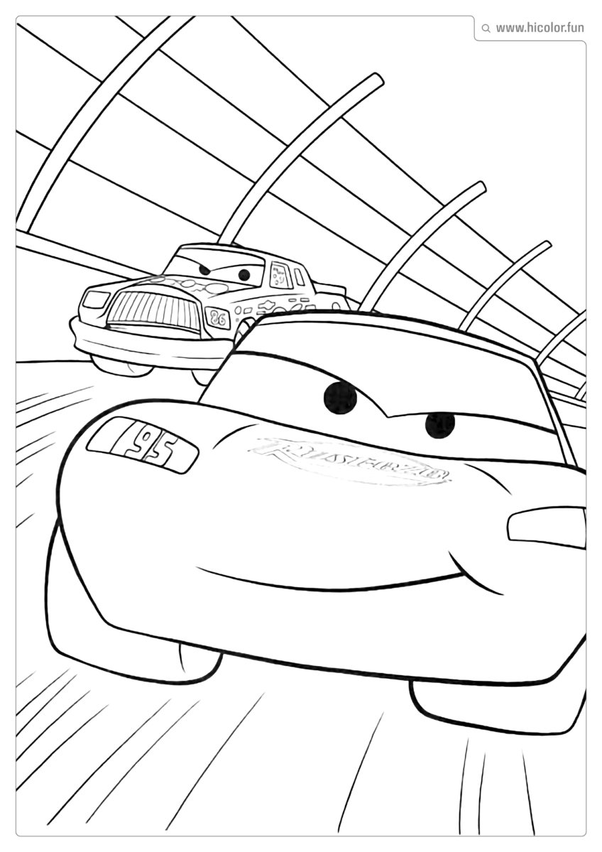 DESENHO PARA COLORIR CARROS DISNEY RELAMPAGO MCQUEEN CORRENDO
