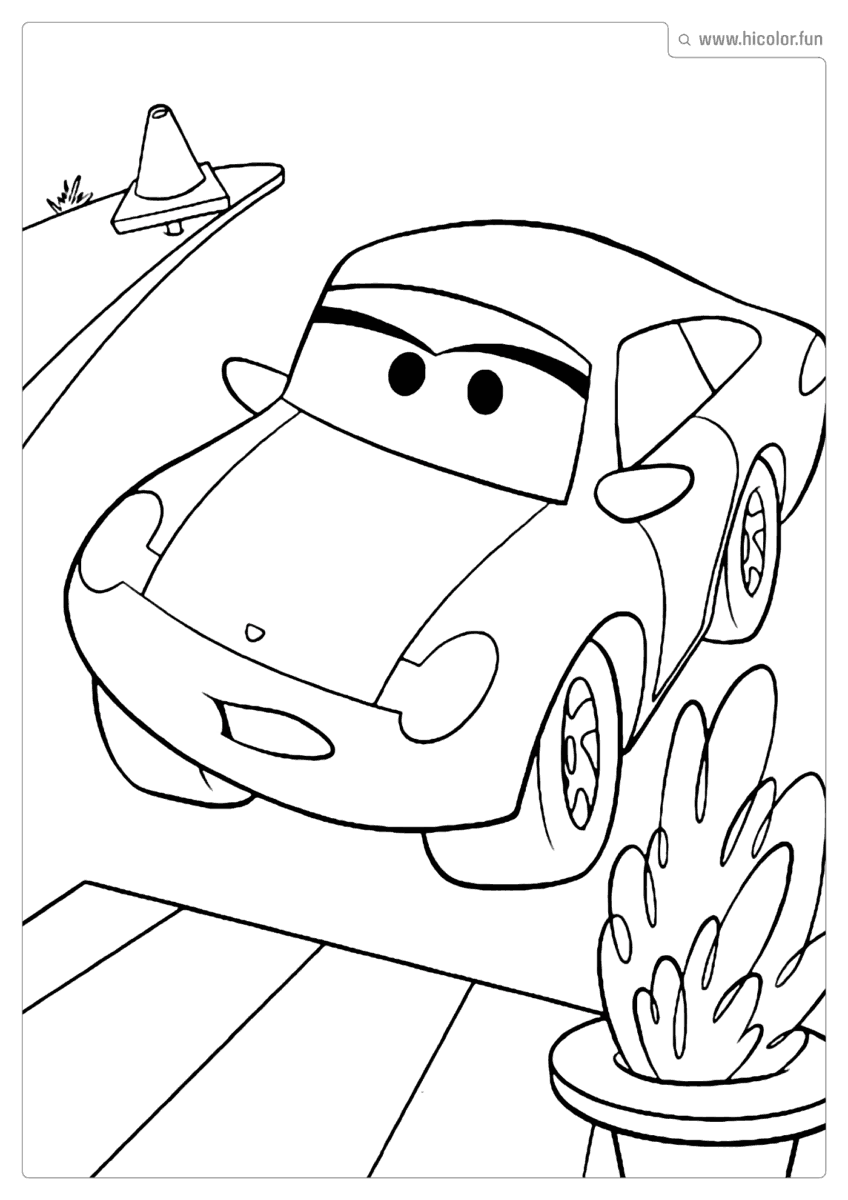DESENHO PARA COLORIR CARROS DISNEY SALLY