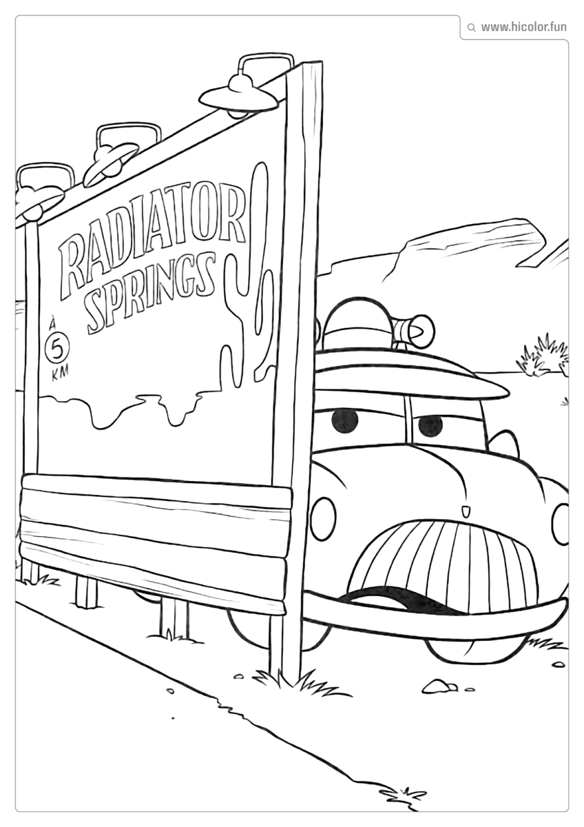 DESENHO PARA COLORIR CARROS DISNEY XERIFE