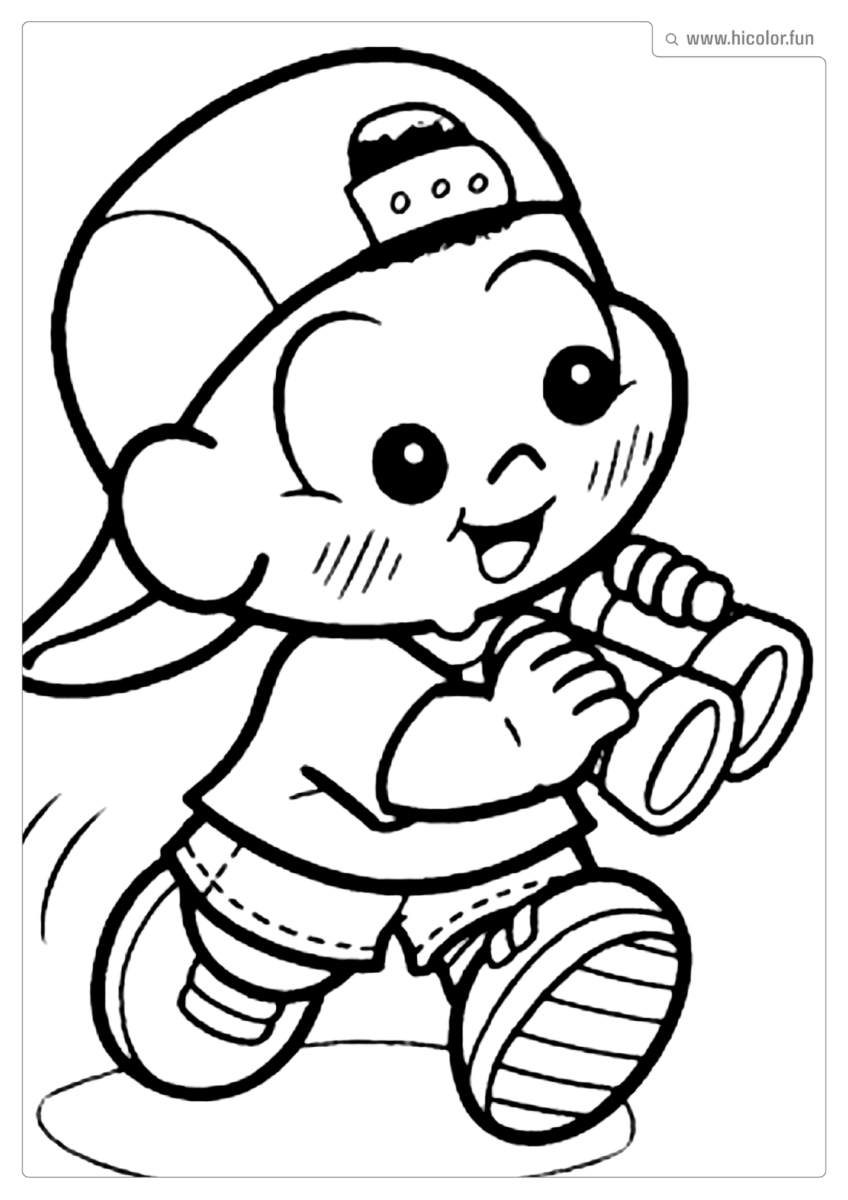 DESENHO PARA COLORIR DA TURMA DA MôNICA BABY BEBE CASCãO BONé