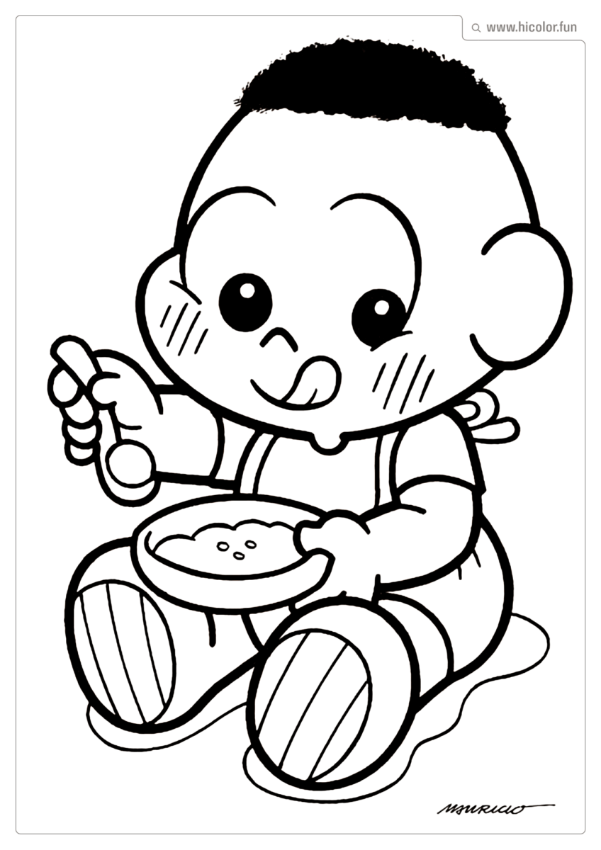 DESENHO PARA COLORIR DA TURMA DA MôNICA BABY BEBE CASCãO