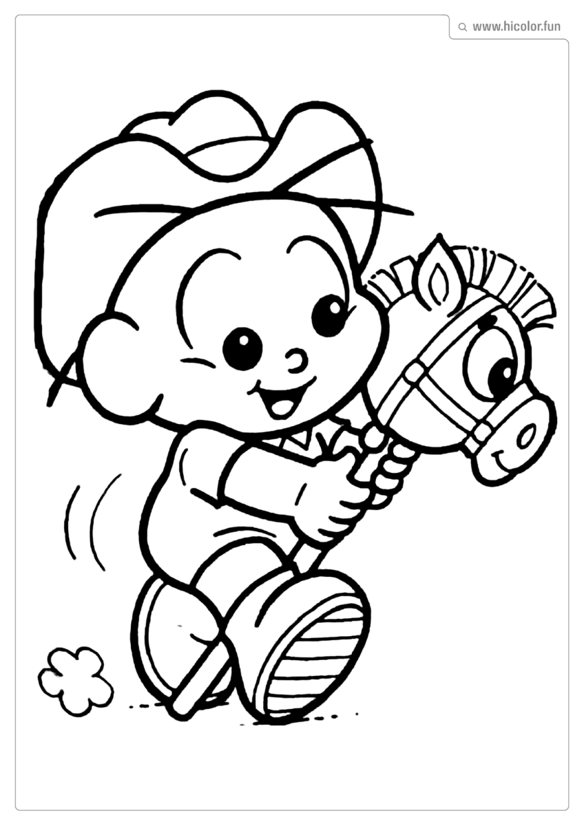 DESENHO PARA COLORIR DA TURMA DA MôNICA BABY BEBE CEBOLINHA CAVALO