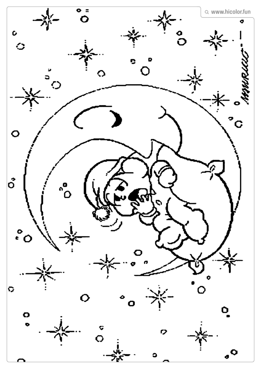 DESENHO PARA COLORIR DA TURMA DA MôNICA BABY BEBE CEBOLINHA LUA
