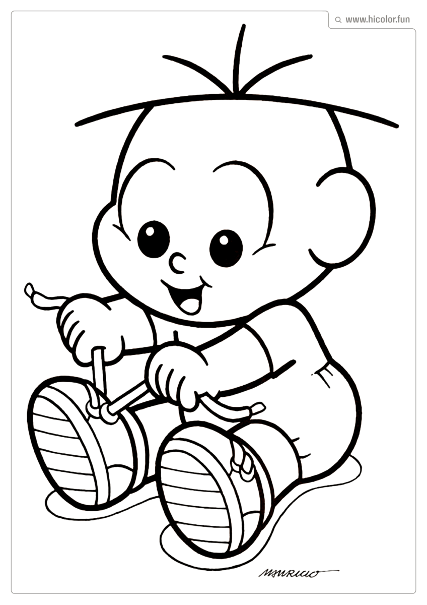 DESENHO PARA COLORIR DA TURMA DA MôNICA BABY BEBE CEBOLINHA TENIS