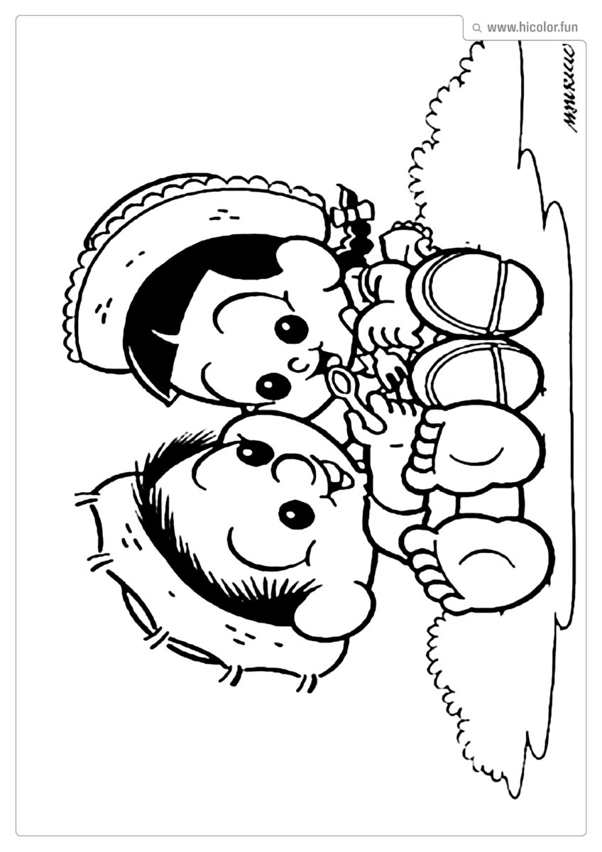 DESENHO PARA COLORIR DA TURMA DA MôNICA BABY BEBE CHICO BENTO E ROSINHA