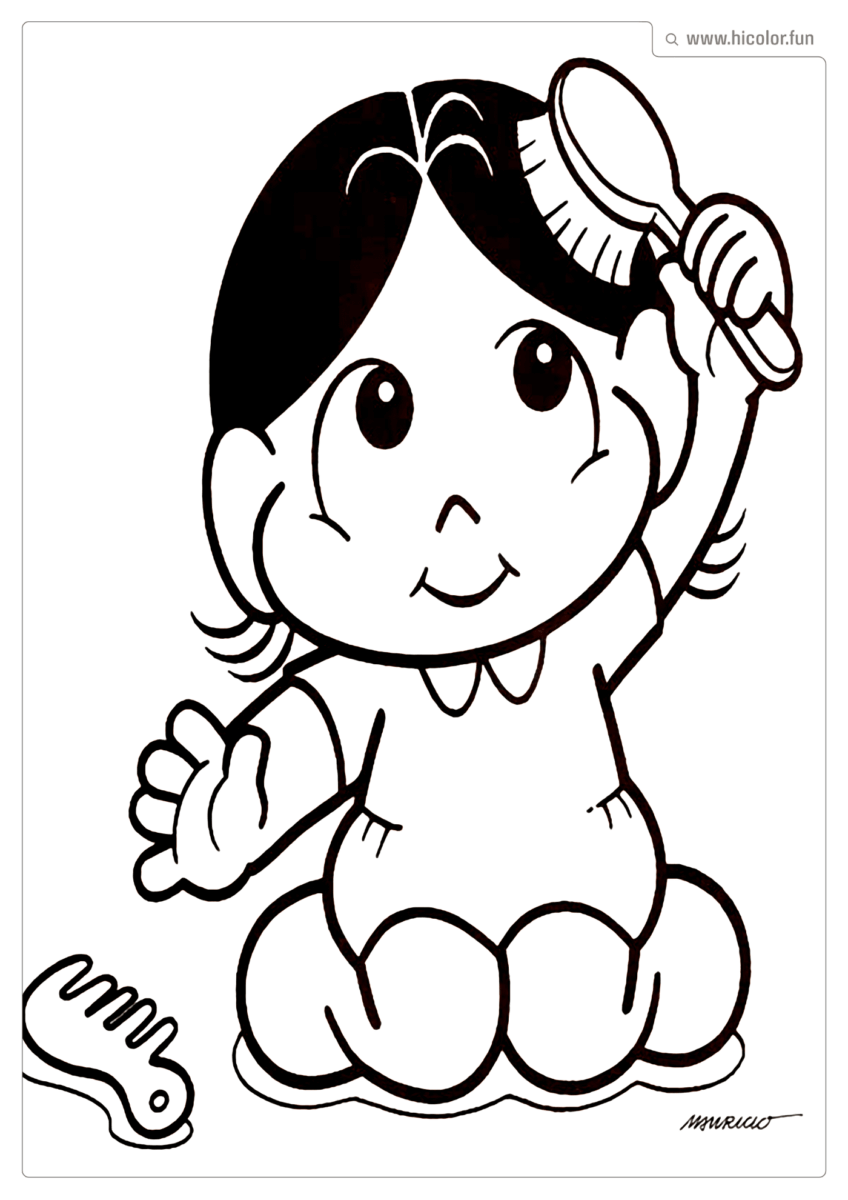 DESENHO PARA COLORIR DA TURMA DA MôNICA BABY BEBE MAGALI CABELO