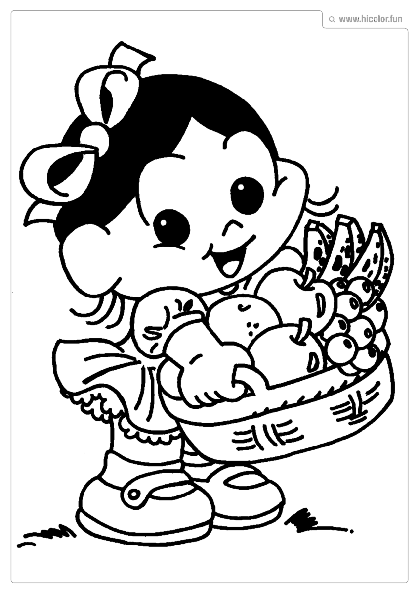 DESENHO PARA COLORIR DA TURMA DA MôNICA BABY BEBE MAGALI FRUTAS