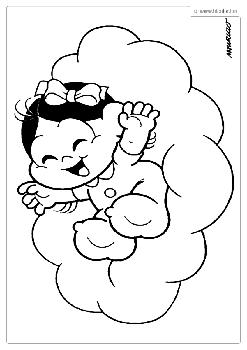 DESENHO PARA COLORIR DA TURMA DA MôNICA BABY BEBE MAGALI NúVEM