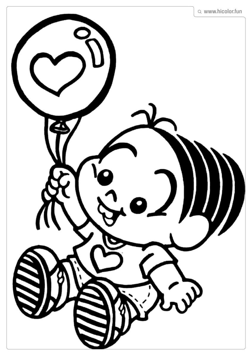 DESENHO PARA COLORIR DA TURMA DA MôNICA BABY BEBE MONICA BALãO