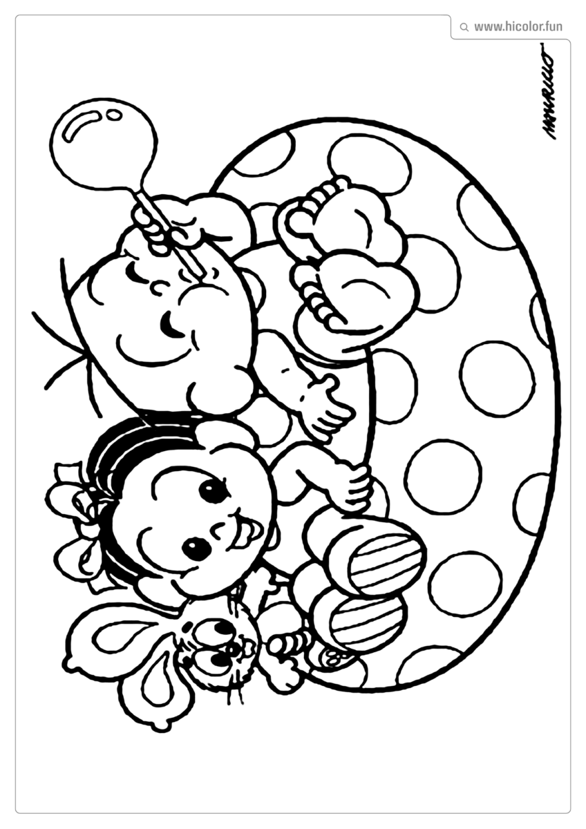 DESENHO PARA COLORIR DA TURMA DA MôNICA BABY BEBE MONICA E CEBOLINHA NA BOIA