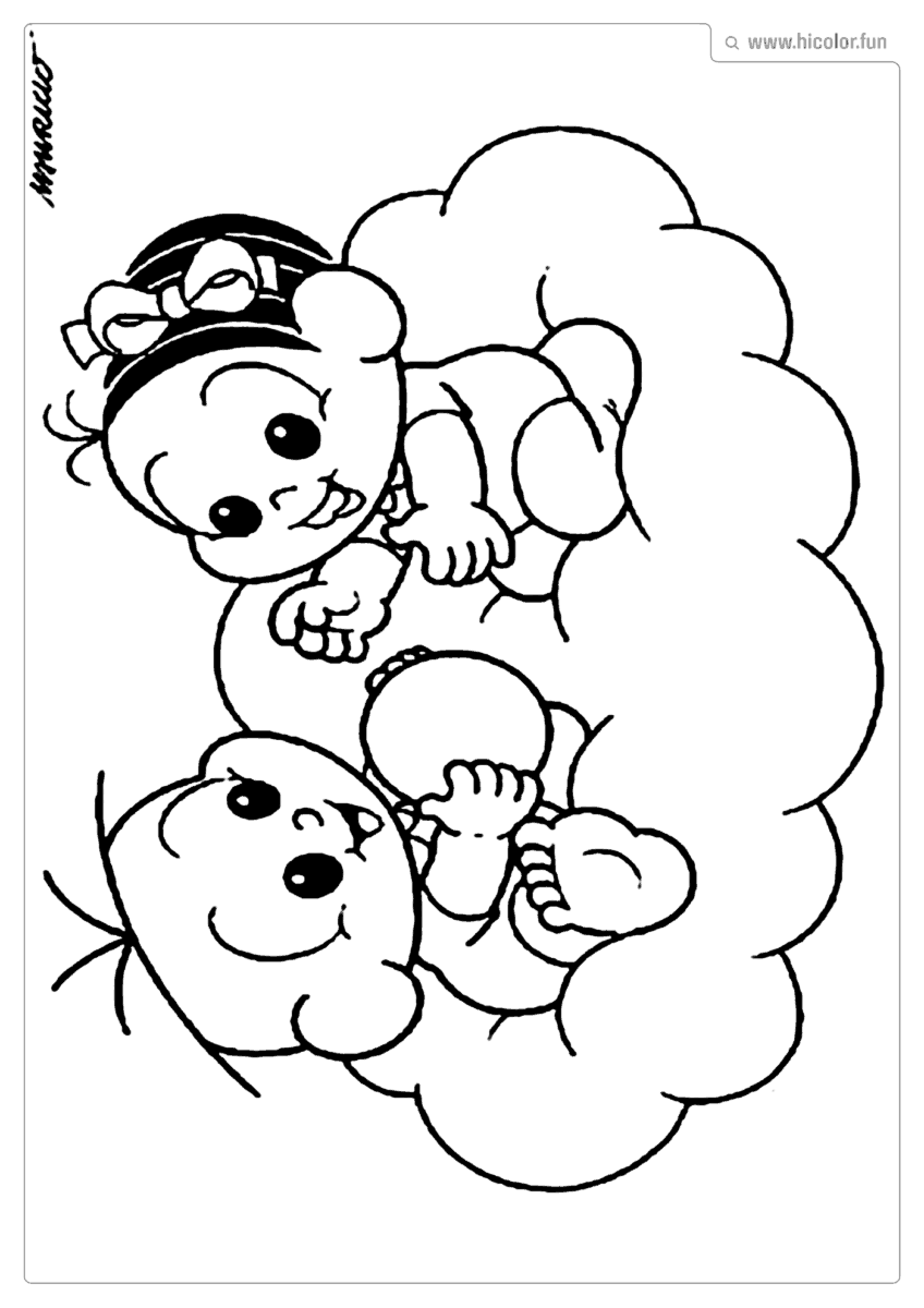 DESENHO PARA COLORIR DA TURMA DA MôNICA BABY BEBE MONICA E CEBOLINHA NúVEM