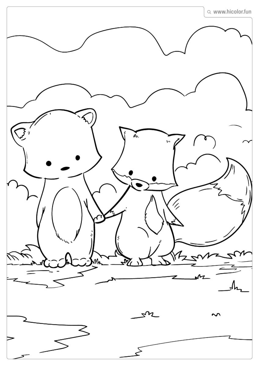 DESENHO PARA COLORIR DE ANIMAIS FOFOS